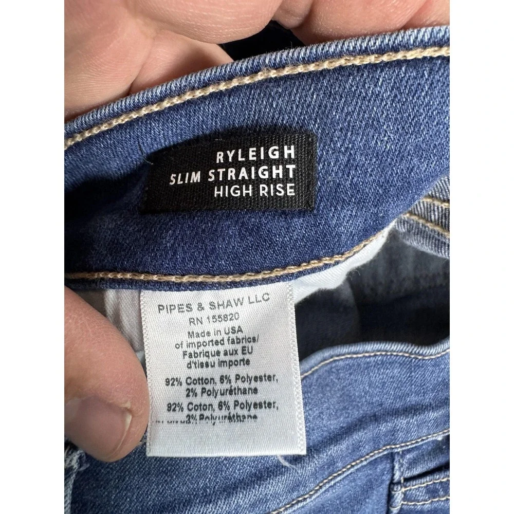 Veronica Beard Jeans Womens 30 Blue Ryleigh Slim Straight‎ High Rise Made USA - Picture 4 of 11